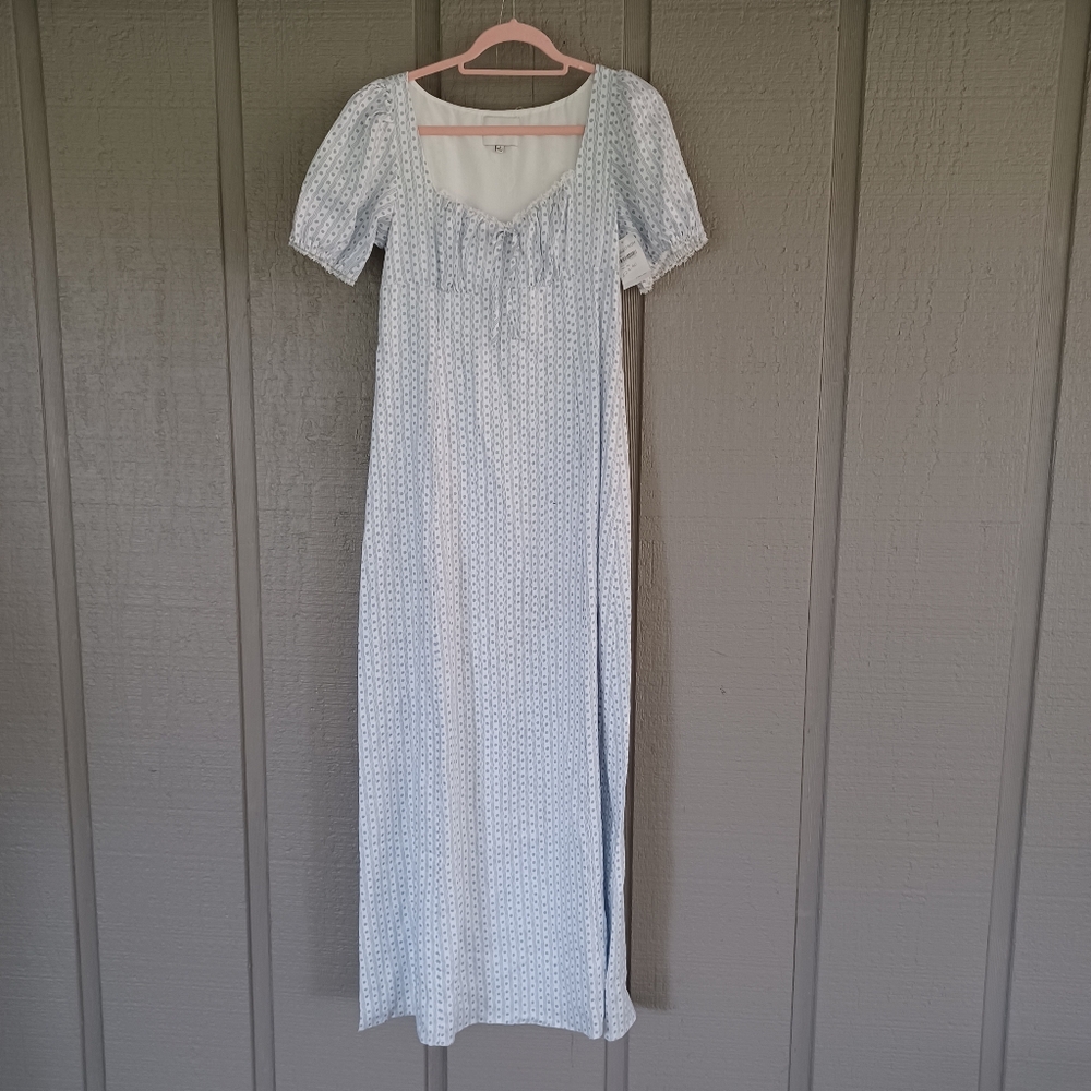 Reformation Blue and White Maxi Dress